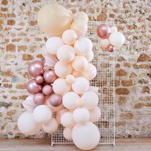 Pampas, White, Peach & Rose Gold Balloon Kit (70 Balloons)