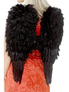 Feathered Black Wings - Extra Large