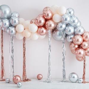 Mixed Metallics Balloon Arch Kit with Streamers (95 Pieces)