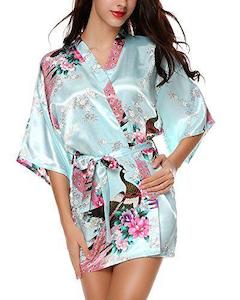 Kimono Robe - Light Blue/Green