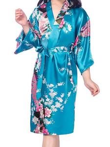 Child's Kimono Robe - Lake Blue