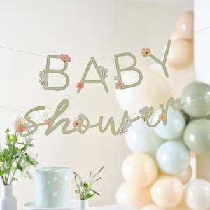 Baby Shower Decor: Floral Baby Shower Bunting