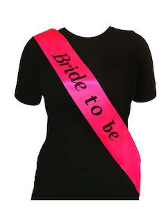 Bride to Be Sash - Hot Pink/Black