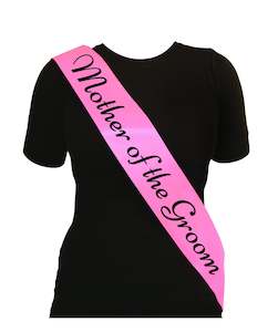 Mother of the Groom Sash - Pale Pink/Black