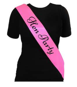 Hen Party Sash - Pale Pink/Black