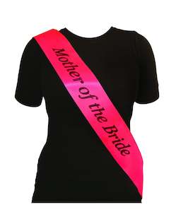 Mother of the Bride Sash - Hot Pink/Black