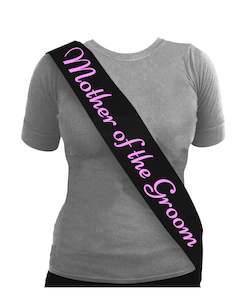 Mother of the Groom Sash - Black/Pale Pink