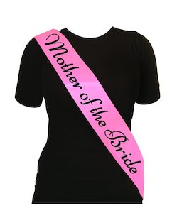 Mother of the Bride Sash - Pale Pink/Black