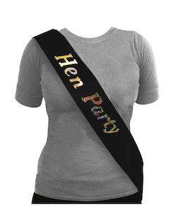 Hen Party Sash - Black/Holographic