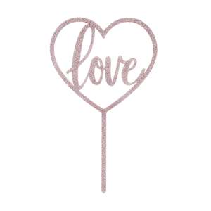 Acyrlic 'Love' Cake Topper - Rose Gold