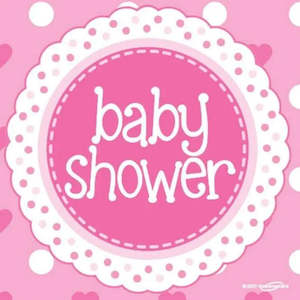 Baby Shower Napkins: Dots/Hearts - Pink