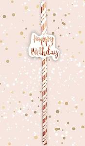 Rose Gold Birthday Straws