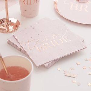 Team Bride Rose Gold Napkins