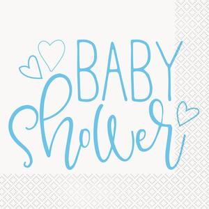 Baby Shower Napkins - Blue/White