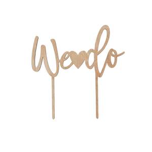 Wooden 'We Do' Cake Topper