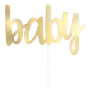 Baby Shower Cake Topper - Gold