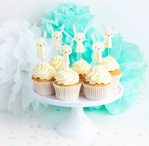 Bunny Tassel Cake Picks - Yellow