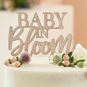 Baby in Bloom Wooden Cake Topper