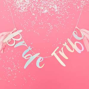 Iridescent Bride Tribe Hen Party Banner