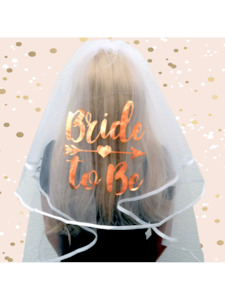 Veils: White Veil with Rose Gold 'Bride to Be'