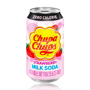 Drinks: Chupa Chups Strawberry Milk Soda Zero Calorie 345ml