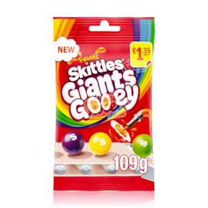 Uk Goodies: Skittles Giants Fruit Gooey 109g (UK Made)