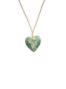 Taonga / Jewellery: Sands Carving - Marble Pounamu Heart Necklace