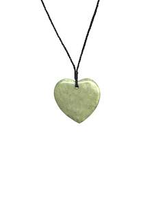 Taonga Jewellery: Sands Carving - Light Green Pounamu Heart Necklace