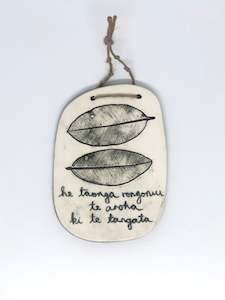 Borrowed Earth - Ceramic Whakataukī Wall Hanging / Medium