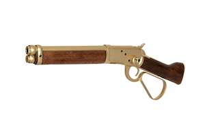 Hobby equipment and supply: A&K - Real Wood M1873 Gas Lever Action Rifle - Gold