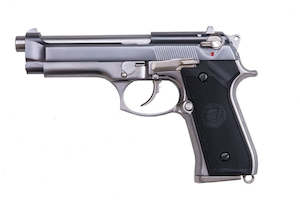 Hobby equipment and supply: WE - Beretta M92S GBB Pistol - Silver