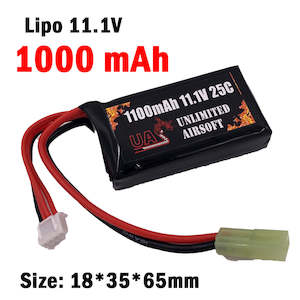 Hobby equipment and supply: UAS - 11.1V 1100mAh 25C Lipo Battery - Brick Type