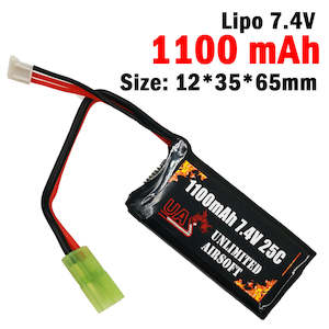 Hobby equipment and supply: UAS - 7.4V 1100mAh 25C Lipo Battery - Brick Type