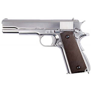 Hobby equipment and supply: WE - M1911 Gas Blow Back Pistol - Silver