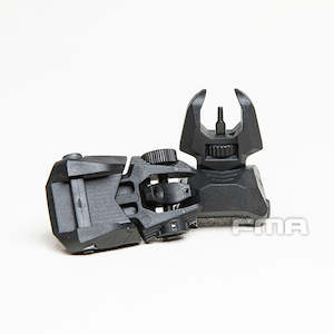 Hobby equipment and supply: FMA - Airsoft Fab Defense Front & Rear Back Up Sights - Black