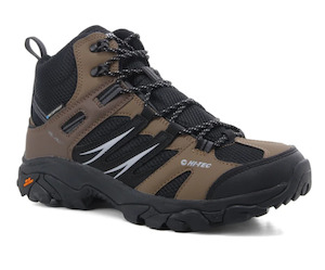 HI-TEC MEN'S TARANTULA WATERPROOF MID HIKING SHOES - TEAK / BLACK