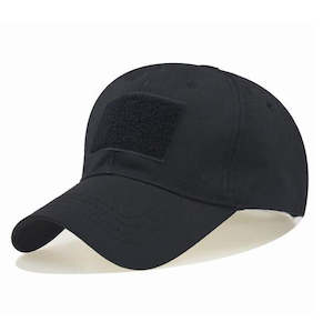 Hobby equipment and supply: TACTICAL CAMO CAP VELCRO - Black