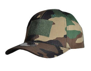 Hobby equipment and supply: TACTICAL CAMO CAP VELCRO -WOODLAND