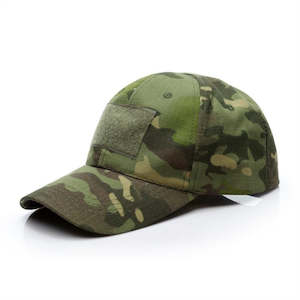 Hobby equipment and supply: TACTICAL CAMO CAP VELCRO - Green Multicam