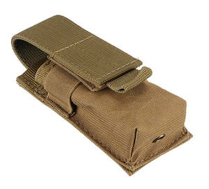 Military Tactical Single Pistol Magazine Pouch - Tan