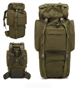 Hobby equipment and supply: Tactical Camping Backpack 90L - OD Green