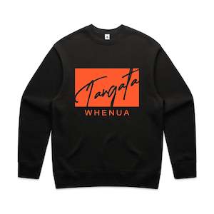 Clothing: Tangata Whnua 2.0 Crew Neck (Black and Coral Orange)