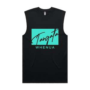 Tangata Whenua 2.0 Singlet (Black and Turquoise Blue)