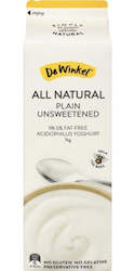 Specialised food: De Winkel All Natural Plain Unsweetened Yoghurt 1kg