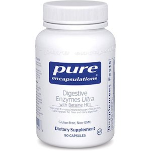 Health supplement: Pure Encapsulations Digestive Enzymes Ultra + Betaine HCL 90 caps