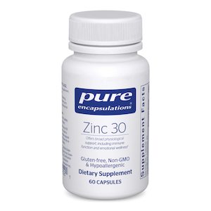 Health supplement: Pure Encapsulations Zinc 30 mg 60 caps