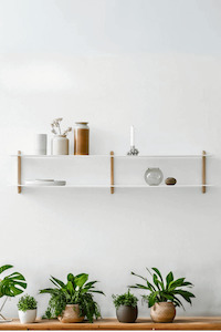 iArena Wall-Mounted Floating Metal Shelf Unit in White