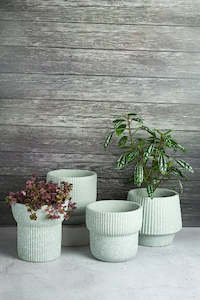 Elm Concrete Planter - Light Green 13.5cm