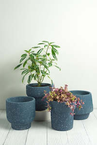 Elm Concrete Planter - Dark Blue 13.5cm