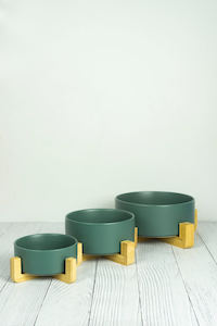 Plant, garden: Ari Ceramic Pot with Bamboo Stand - Green